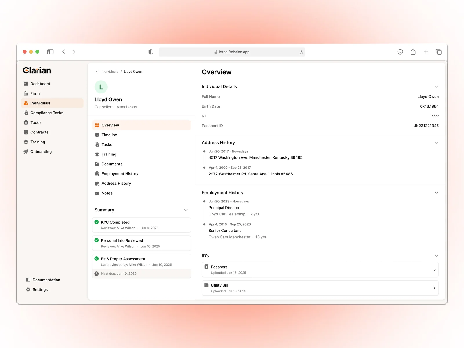 Individual Profile View